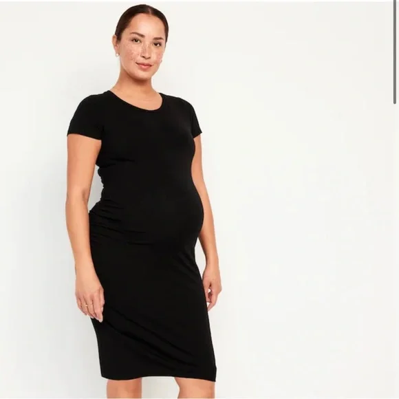 green emerald velvet dress Pinkblush Black Chiffon High Neck Maternity Dress